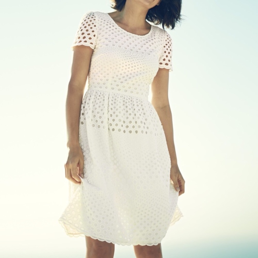 Boden eyelet white dress